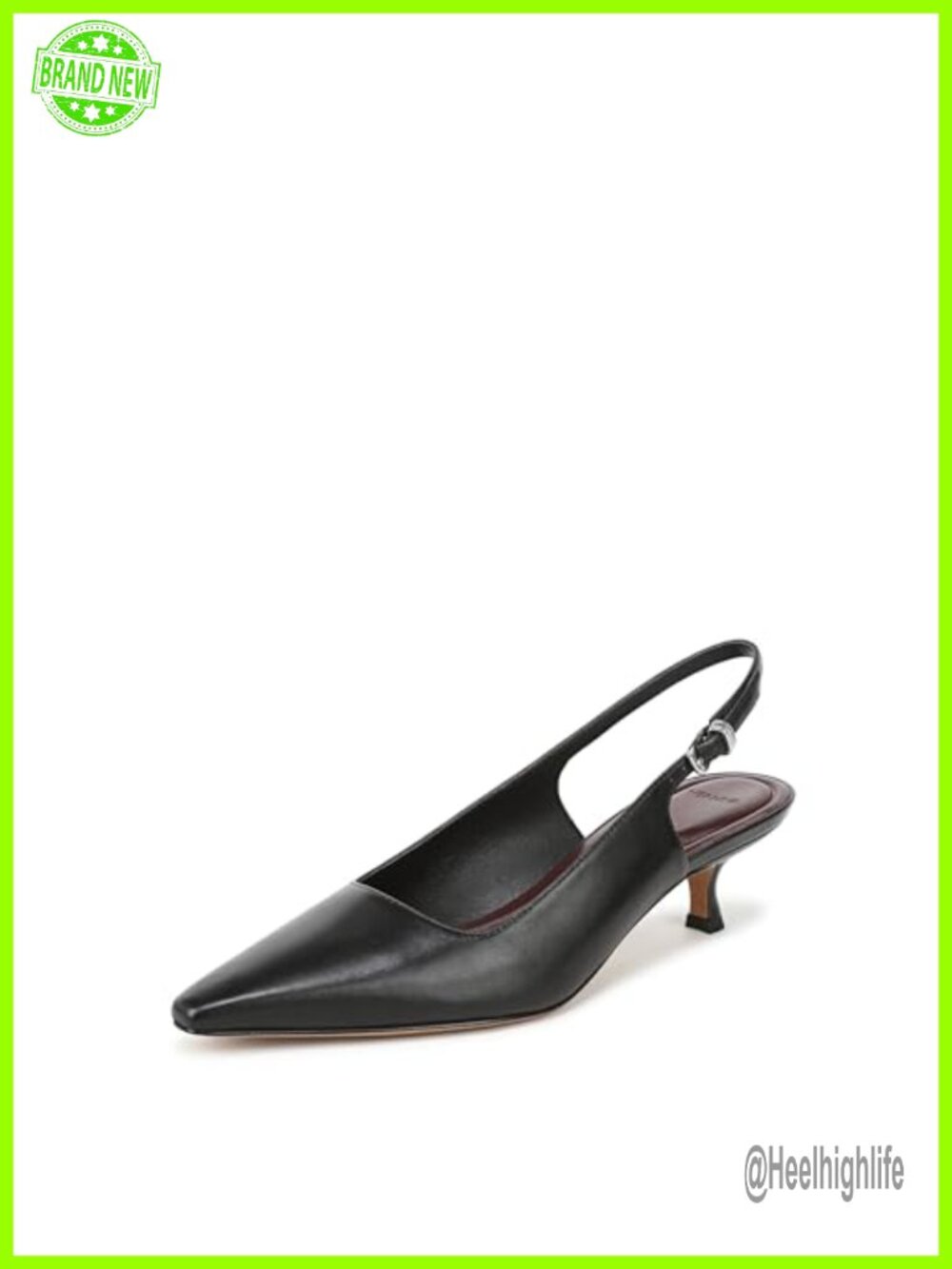 Women's Leather Slingback Pumps Pointed Toe Business Casual Shoes